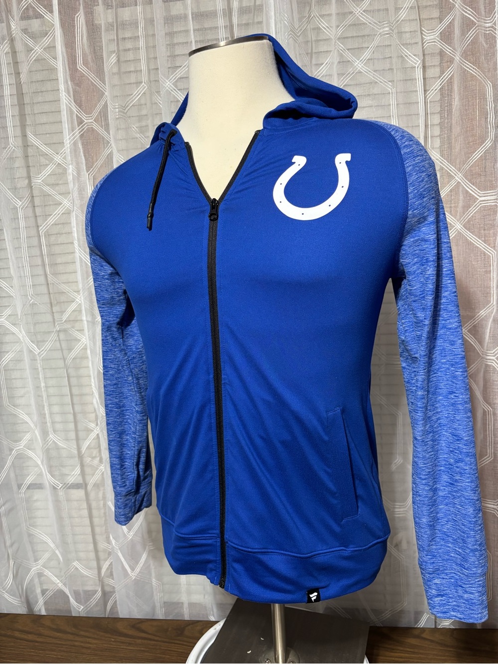 Indianapolis Colts Blue Zip Hoodie with White Horseshoe Logo size Med Fanatics
